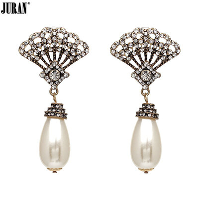 

JURAN 2018 Vintage Simulated Pearl Dangle Earrings Cute Luixury Jewelry Women Statement Earrings For Women Jewelry C1401-1