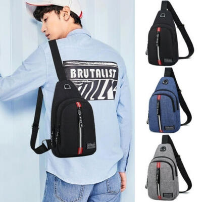 

Men Shoulder Bag Sling Chest Pack Nylon Hiking Messenger Sport Crossbody Handbag