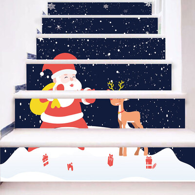 

Tailored Christmas 3D Simulation stair stickers Waterproof Wall Stickers DIY Home Decor