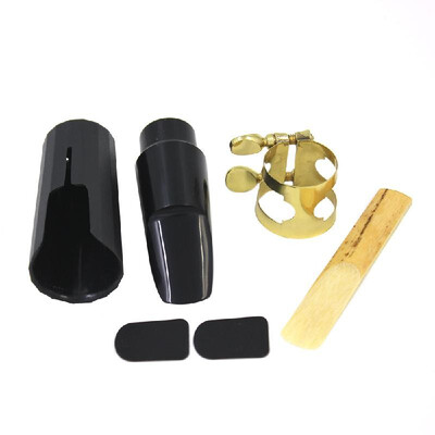 

Soprano Sax Saxophone Mouthpiece Plastic with Cap Metal Buckle Reed Mouthpiece Patches Pads Cushions