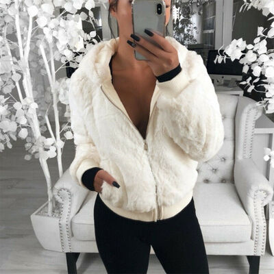 

Women Winter Teddy Bear Fluffy Short Coat Fleece Fur Jacket Outerwear Casual Top