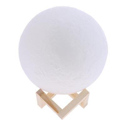 

USB Rechargeable 3D Print LED Moon Lamp Touch Switch Bedroom Night Light