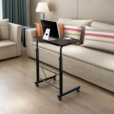 

Black Adjustable Laptop Table Stand Computer Desk Sofa Side Bed Tray Rolling