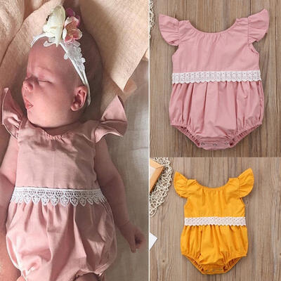 

Toddler Kids Baby Girl Clothes Lace Jumpsuit Romper Bodysuit Sunsuit Newborn Outfit Set
