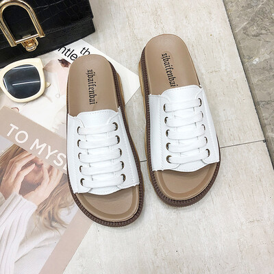 

Slippers Womens Summer Fashion wear 2019 new Korean version of Internet celebrity sandals with thick soles dragging casual bear s