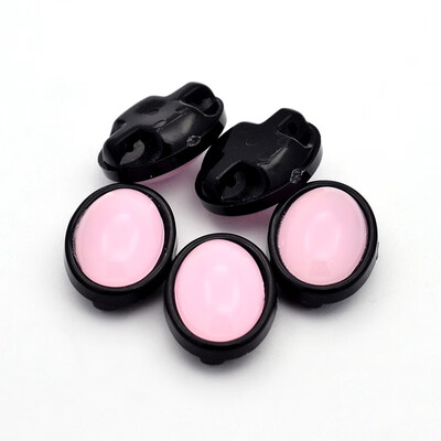 

Sew on Taiwan Acrylic Garment Accessories Oval Pink 205x16x9mm Hole 1mm