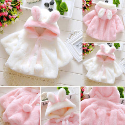 

Easter Toddler Baby Girls Fur Winter Warm Coat Outerwear Cloak Jacket Kids Pink