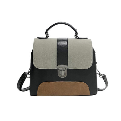 

Fashion Women Color Blocks Shoulder Bags Vintage Leather Crossbody Bags Female Small Shoulder Cover Bags Casual Mini Handbags