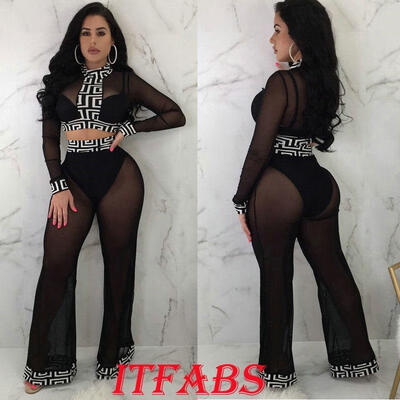 

Women Two-Piece Outfits Long Sleeve Crop Top Wide Leg Pants Set Casual Jumpsuit