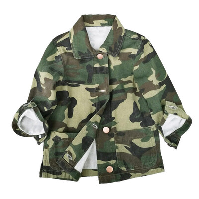 

Kids Girls Camo Wind Outwear Coat Autumn Winter Jacket Clothes Age 2-8
