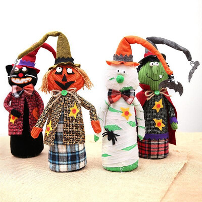 

Halloween Long Hat Doll Ornaments Pumpkin Witch Black Cat Mummy Doll Toy Halloween Desktop Decorations
