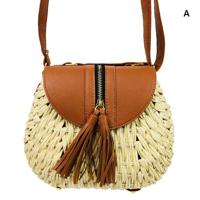 

Women Handmade Woven Flap Handbags Bohemian Style Summer Straw Bags Beach Rattan Crossbody Bags 2019 Fashion Shoulder Bags