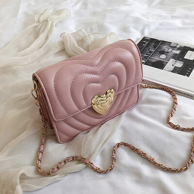 

Ins advanced sense of foreign style heart-shaped small square bag womens new 2019 Korean version of love chain shoulder Messenger