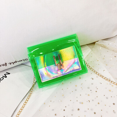 

Tailored Women Jelly Transparent Bag Square Package Super Chain Messenger Bag