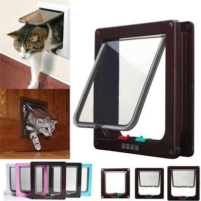 

4 Way Medium Small Large Pet Cat Puppy Dog Magnetic Lock Lockable Safe Flap Door