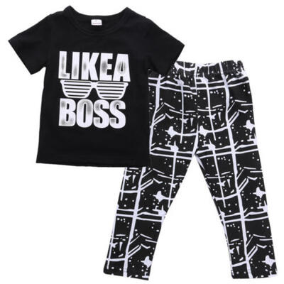 

UK Stock Toddler Baby Boy Summer Outfit Clothe Shirt Pants 2PCS Set Kids Clothes