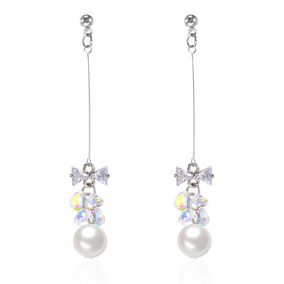

2019 New Pearl Earrings Fashion Korea Meteorite Metal Silver Elegance Charm Cute Sequin Womens Earrings For Winter Jewelry