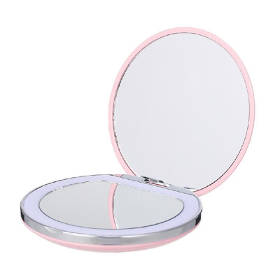 

Cosmetic Mini Portable Pocket LED Makeup Mirror with Light Rechargeable Hand Compact 1X3X Magnifying Makeup Folding Beauty Mirror