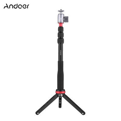 

Andoer Ultimate 4-Section Extendable Selfie Stick with Mini Tabletop Tripod & Mini Ball Head for Canon Nikon Sony DSLR ILDC Camera