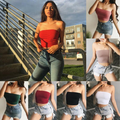 

Summer Women Strapless Vest Boob Tube Top Crop Top Bra Tank Tops Sexy Shirt