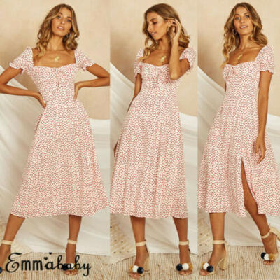 

Women Summer Boho Midi Maxi Dress Evening Cocktail Party Beach Dresses Sundress