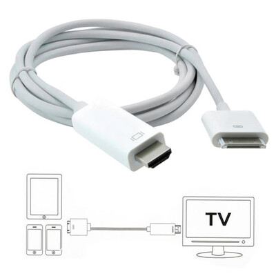 

Stylish 18 Meter 6F 30 Pin Dock Connector to HDMI TV Cable Adapter