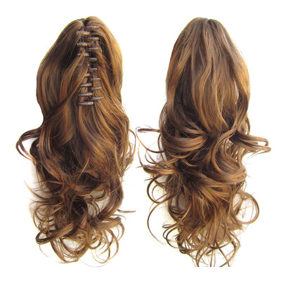 

Gobestart Long Hair Bun Wig PonyTail Matte High Temperature Silk Fiber Claw Clip 17 Inch