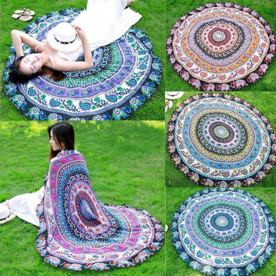 

Round Mandala Indian Hippie Boho Tapestry Beach Picnic Throw Towel Mat Blanket