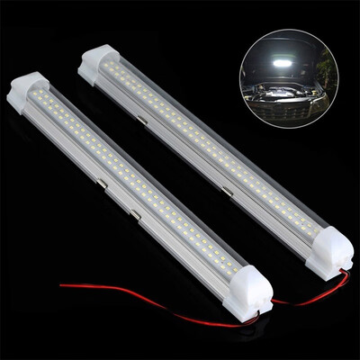 

12V 72 LED Car Interior White Strip Lights Bar Lamp Van Caravan ON OFF Switch