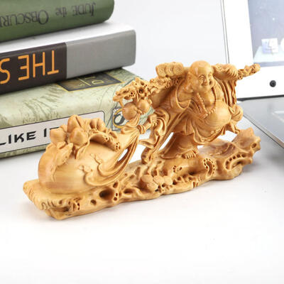 

Greensen Maitreya Carving Figurines Hand Carved Buddha Statue Amulet For Home Decorations
