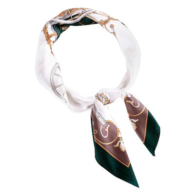 

Women Hotel Waiter Flight Attendant Print Square Imitate Silk Scarf 70x70cm
