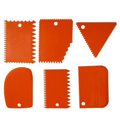 

6 PcsSet Plastic Cake Scraper Dough Pastry Cutter Spatulas Kitchen Cake Baking Tools