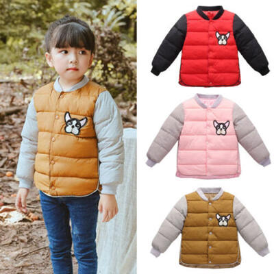 

Toddlers Girl Boy Dog Print Cotton-padded Jacket Winter Coat Warm Thick Outwear