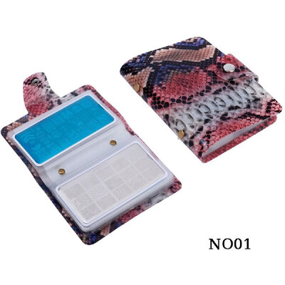 

Nail Art Nail Printing Template Stamping Plate Bag Case 20 Slots Manicure Folder Stencil Card Holder