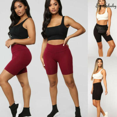 

Ladies High Waist Leggings Biker Shorts Workout Yoga Pants Fitness Sports Summer