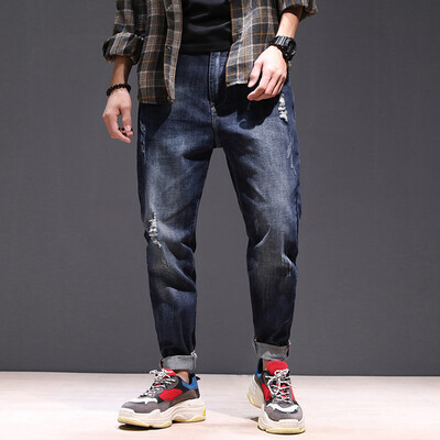 

Gobestart Mens Autumn And Winter Leisure New Fashion Loose Stretch Harlan Beamed Jeans