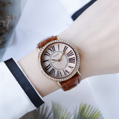 

New womens watch Korean fashion large dial belt retro womens watch waterproof quartz watch