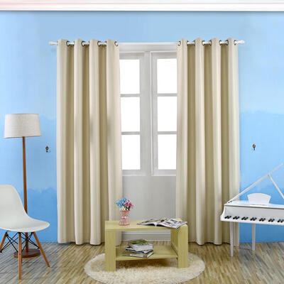 

Solid Printed Blackout Shading Window Punching Curtain Purdah Home Decor