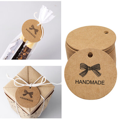 

Siaonvr 100PCS HANDMADE Wedding Brown Kraft Paper Tag gifts papers Favor Gift Tags