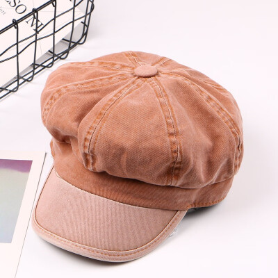 

South Korean women spring&summer retro British cowboy newsboy painter hat Korean bud beret pumpkin octagonal hat tide