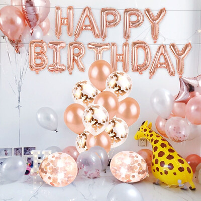 

Happy Birthday Aluminum Foil Balloon Confetti Birthday Decoration Balloon Latex Balloon Birthday Party Favors