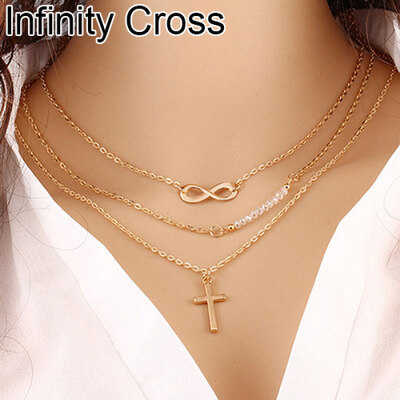 

Women Multilayer Faux Pearl Rhinestone Pendant Choker Chain Necklace Jewelry