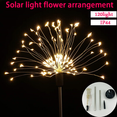 

Gobestart 120 LED Solar Light Flower Arrangement Lamp Warm White Belt Remote Control