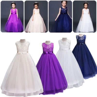 

SUNSIOM Flower Girls Lace Chiffon Wedding Bridesmaid Pageant Party Formal Gown Dress