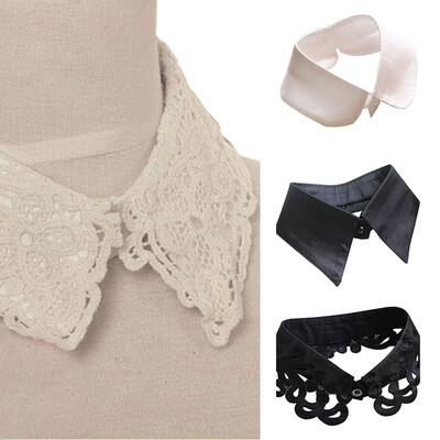

Women Girls Fake False Collar Detachable Lapel Shirt Peter Pan Choker Necklace