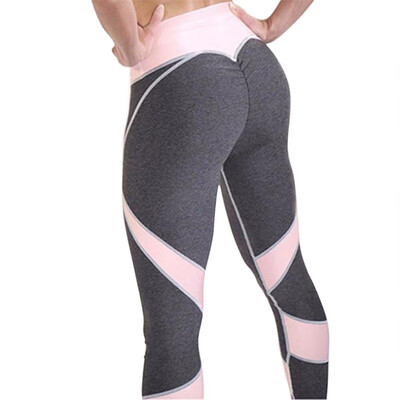

Women Casual Skinny Fitness Trousers Fashion High Waist Slim Spliced Pencil Long Pants Tights 3 Colors