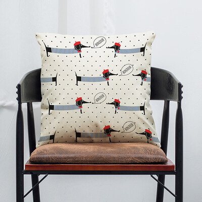 

JPGIF Vintage Dog Cotton Pillow Case Sofa Waist Throw Cushion Cover Home Car Decor A
