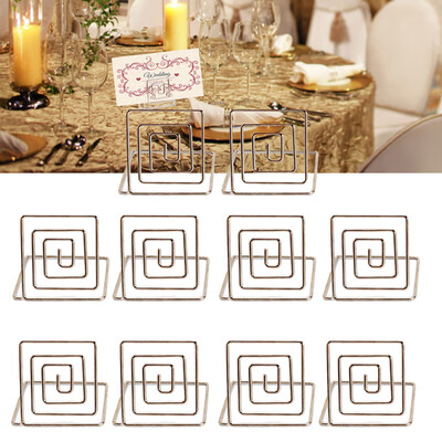 

〖Follure〗Place Card Holder Metal Card Holder Stand Wedding DinnerFood Sign Silver