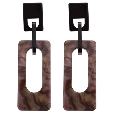 

Funky Hanging Retro Fashion Minimalistic Acrylic Geometric Oval Earrings
