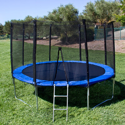 

Ktaxon 12ft Round Trampoline with Safety Enclosure Net & Bounce Jump Spring Pad Ladder Combo for Kids Young One Backyard Play